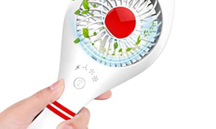 Powerful OONAISE Handheld Fan: Portable, Standable, LED Light, 3 Speeds, USB Rechargeable, Quiet – Ideal for Home, Travel, Bedroom, Office