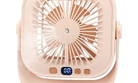 Portable Pink Desktop Mist Fan – Rechargeable Office/Camping Cooling