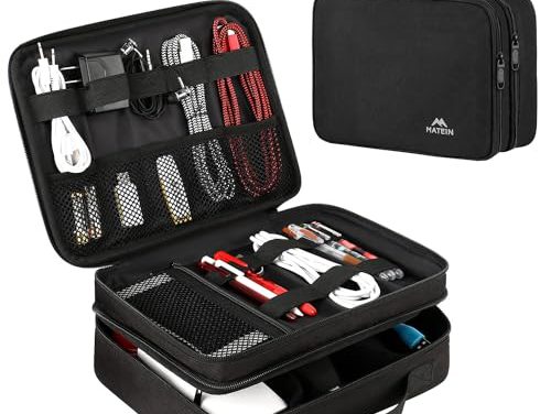 Waterproof Travel Cable Organizer: Matein Electronics Case for Men, Phone & iPad Accessories