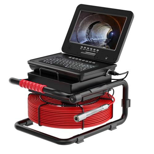 High-Resolution Sewer Pipe Inspection Camera: Crystal-Clear Footage, Self-Leveling, Audio Recording, and More!