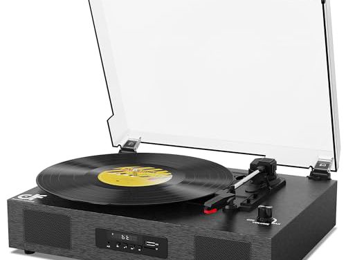 Vintage Bluetooth Record Player with USB Recording