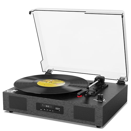 Vintage Bluetooth Record Player with USB Recording