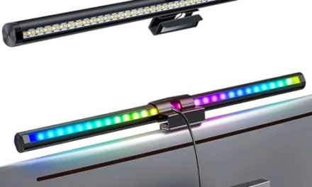 RGB Backlit ANSCHE Monitor Light Bar: Eye-Friendly, Dual Light, 5-Color Mode, Glare-Free, Touch Control