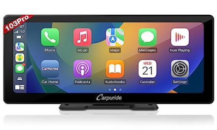 Revolutionary 2023 Carpuride W103 Pro: Wireless Bluetooth, Apple Carplay & Android Auto, 10.3″ Touch Screen, Mirror Link/GPS/Siri/FM