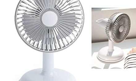 Revive Your Workspace: Detachable Vintage Desk Fan in Light Blue – Easy to Clean & USB Charging