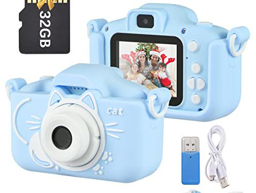 Capture Joy: X8 Mini Camera for Kids – 1080P Video, 20MP Dual Lens, 2.0″ IPS Screen, Built-in Battery, Cute Frames, Exciting Games, 32GB Memory Card