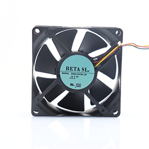 Powerful 8cm Cooling Fan: DC24V, 0.23A, 3-Wire