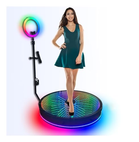 360 Photo Booth Machine: Capture Cherished Moments with Ring Light Selfie Holders, Remote Control, and Slow Motion Camera