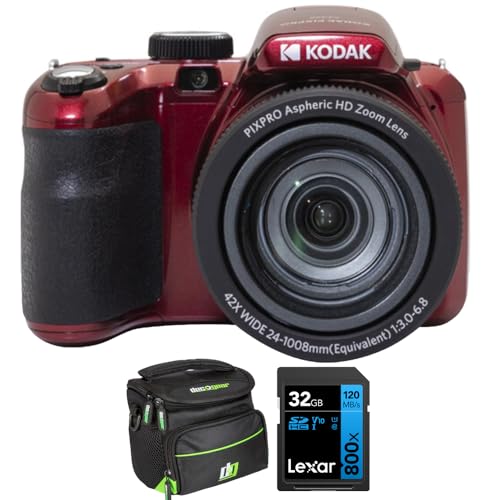 Capture Life with Kodak PIXPRO AZ425-RD Camera + Memory Card + Camera Bag