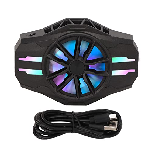 Cooling Fan for Mobile Gaming with RGB Lights (Black)