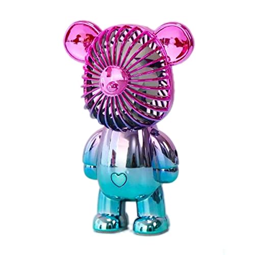 Portable Rechargeable Bear Fan: Colorful, Cute, and Powerful!