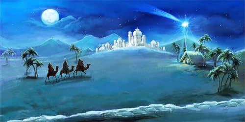 Capture the Magic: Christmas Nativity Backdrop – Jesus’ Birth, Three Kings, Bethlehem Star!