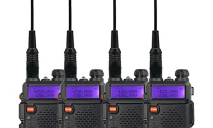 Enhanced Baofeng UV-5R Walkie Talkie Set: Powerful Dual Band with High Gain Antenna (4PACK, Black)