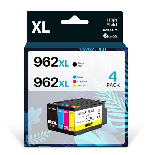 Save Big on Exurbiz 962XL Ink Combo Pack for HP OfficeJet Pro – High Yield, Vibrant Colors, 4 Pack