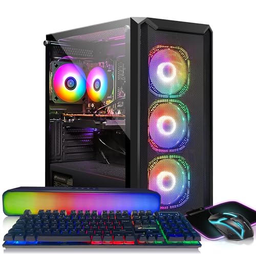 Powerful Gaming Desktop: Intel Core i7, 32GB DDR4, 1TB SSD, Radeon RX 6600, RGB Accessories