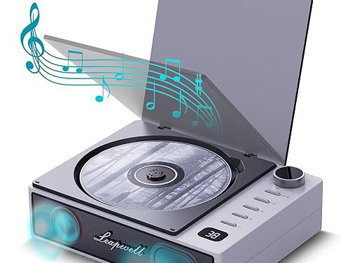 Portable CD Player with Bluetooth Speakers & Rechargeable Battery