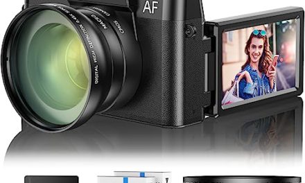 Capture Stunning Moments: 4K Vlogging Camera with 48MP, Flip Screen, Zoom, Autofocus, Wide Angle & Macro Lens