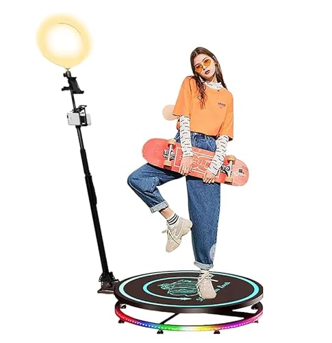Portable 360 Selfie Booth: Flight Case, LED Fill Light, Rotating Stand, APP Control