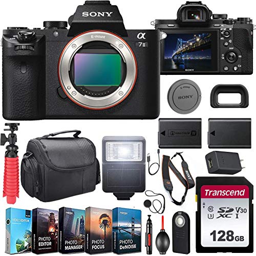 Capture Life: Sony Alpha a7 II Camera Kit + Extra Battery + Flash + 128GB Memory