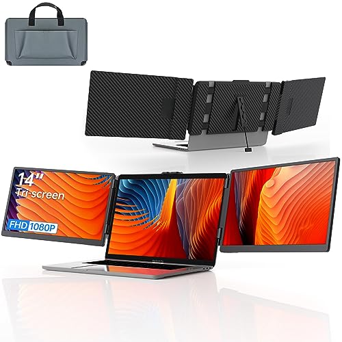 Portable Triple Laptop Monitor: Immersive 1080P FHD Display