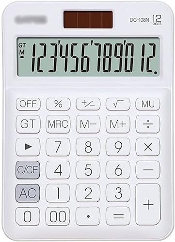 Powerful Solar Calculator with Large Buttons – Perfect for Accounting Students – Pink/White