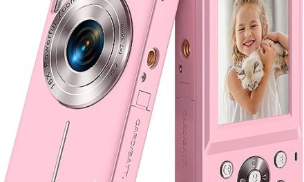 Capture Joy: Compact Pink Kids Camera with 1080P FHD, 44MP, and 16X Zoom – Perfect Gift for Students!