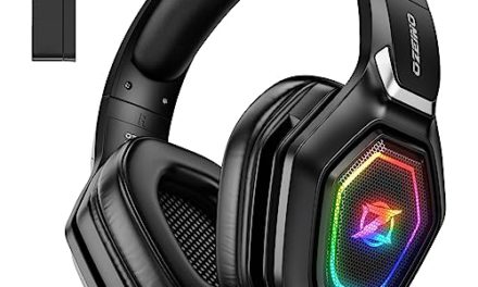 Immersive Gaming: Ozeino Wireless Headset – Crystal Clear Mic, 30h Battery, RGB Lighting