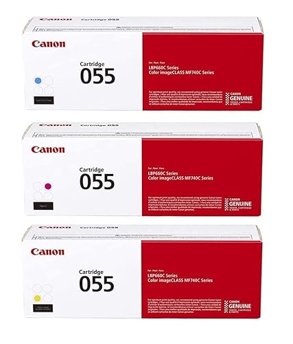 Vibrant 3-Pack: Canon Genuine 055 CMY Color Toner Cartridge Set