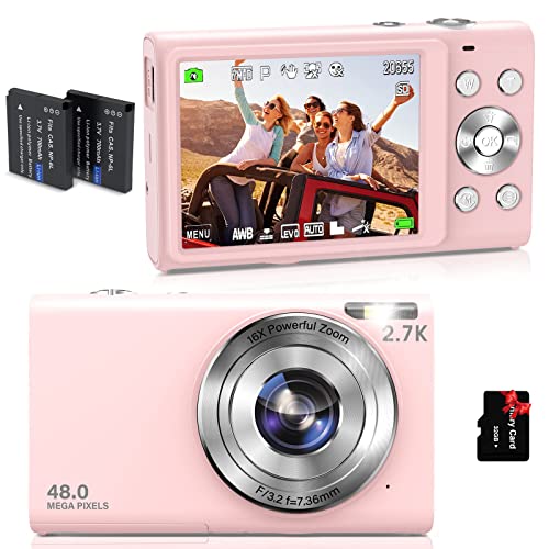 Capture Stunning Moments: 2.7K Vlogging Camera with Auto Focus, 48MP, 16X Zoom