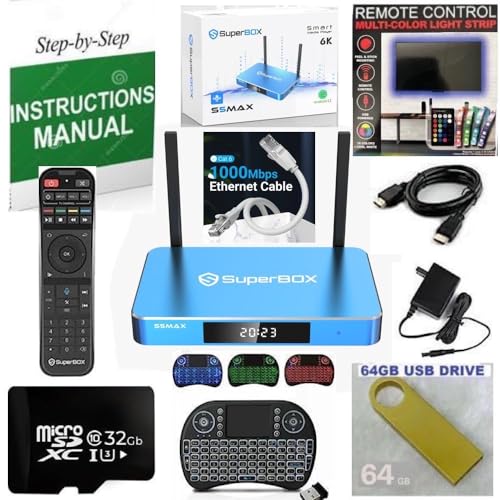 Unleash Ultimate Home Entertainment: S5 Max Super Bundle with 2023 Upgrades, Lightning-Fast Cat 6 Cable, Voice & Keyboard Remotes, HDMI, 64GB Memory Stick, and Seller’s Easy Install Guide