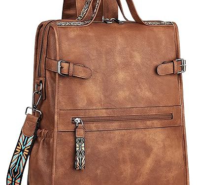 Stylish Women’s Brown Laptop Backpack: FADEON’s Designer Travel Companion