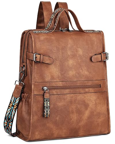 Stylish Women’s Brown Laptop Backpack: FADEON’s Designer Travel Companion