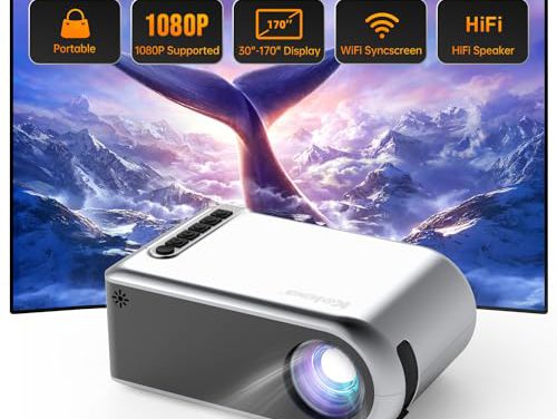 Wireless Mini Projector: HD 1080P for iPhone, Phone/Tablet/Laptop/TV Stick/Game