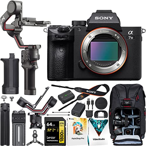 Capture Cinematic Moments: Sony a7 III Camera Bundle with DJI RS 3 Gimbal, Backpack & More!