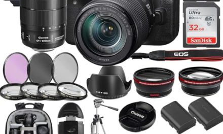 Capture Life’s Brilliance: Canon 90D DSLR Camera + 18-135mm Lens + Sunshine Photo Bundle (Renewed)