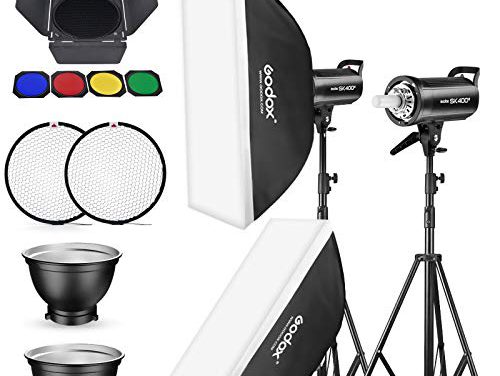 Powerful Godox SK400II Flash Kit with Softbox and Accessories