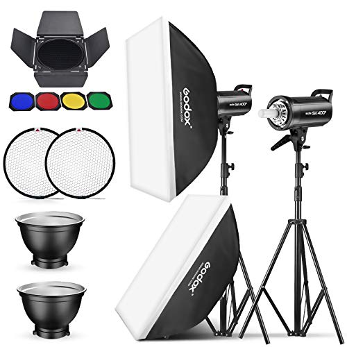 Powerful Godox SK400II Flash Kit with Softbox and Accessories