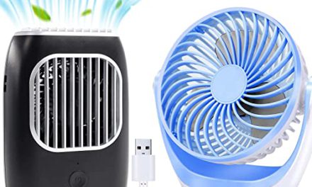 Ultimate Cooling Combo: Aluan USB Desk Fan + Rechargeable Neck Fan