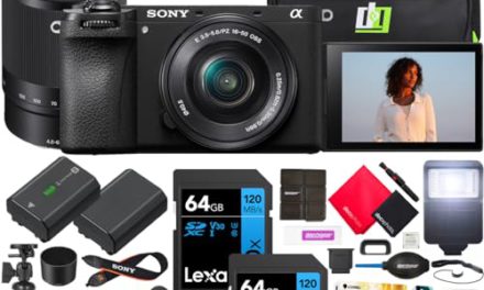 Sony a6700 Alpha APS-C 4K Mirrorless Camera Bundle: Capture Pro Shots with 2 Lenses, Bag, Flash, and More!