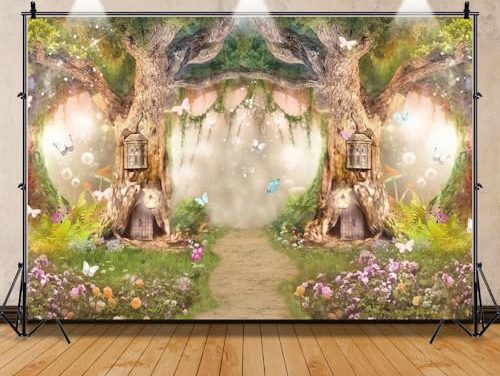 Enchanting Forest Photo Props: 20x10ft Vinyl Backdrop for Fairy Tale Birthday Party