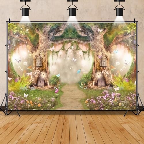 Enchanting Forest Photo Props: 20x10ft Vinyl Backdrop for Fairy Tale Birthday Party