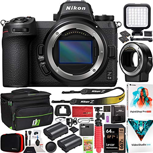 Powerful Nikon Z6II Camera Bundle: FX-Format, 4K UHD, FTZ Lens Adapter, Extra Battery & More