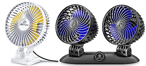 Powerful Portable Fans: JZCreater’s 2Pack Car & Desk Fans, Whisper-Quiet & USB-Powered