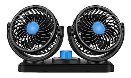Powerful Car USB Fan: 360° Rotation, Silent Cooling, 2 Speeds!