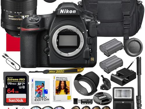 Capture Memories: Nikon D850 Camera Bundle with Movavi Software, 64GB Memory & More