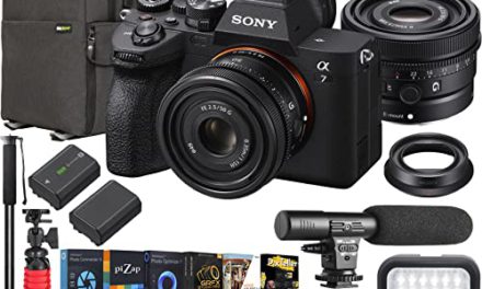 Capture Brilliance: Sony a7 IV Mirrorless Camera Bundle with Compact Lens, Backpack, Monopod, and More!