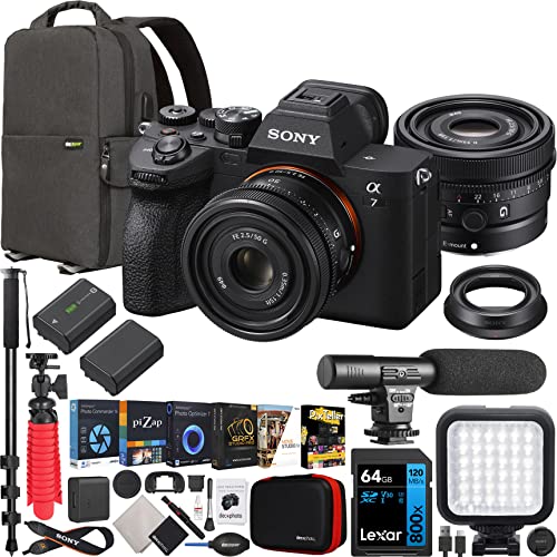 Capture Brilliance: Sony a7 IV Mirrorless Camera Bundle with Compact Lens, Backpack, Monopod, and More!