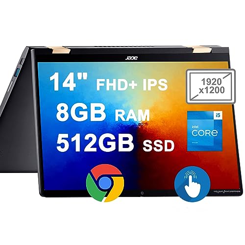 Powerful Acer Chromebook Spin 714: 13th Gen Intel i5, 8GB RAM, 512GB SSD, FHD+ Touchscreen
