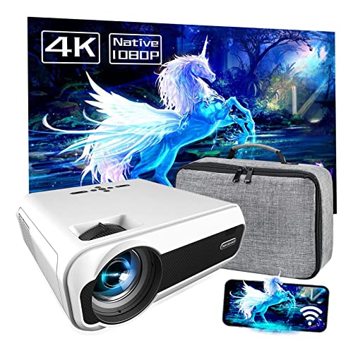 Compact NIKISHAP WiFi/Bluetooth Projector: 4K Action Movie Throw