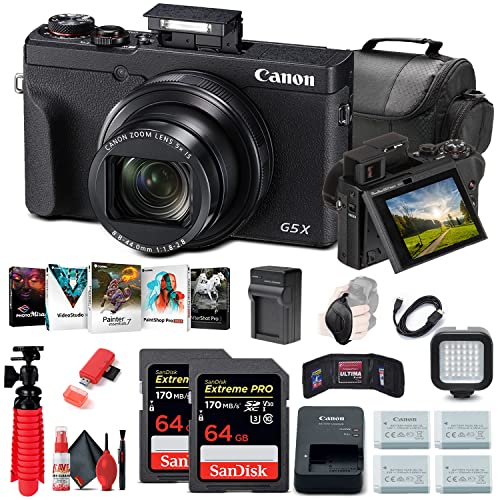 Revitalize Your Photography: Canon G5 X Mark II Camera + Memory Cards + Batteries + Software + Charger + More